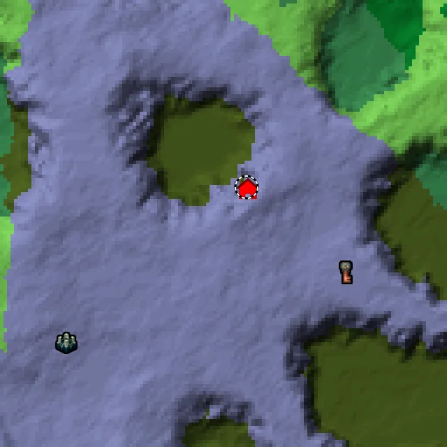 Overworld biome map of seed 4312612076231925310 around spawn, with the pale garden marked